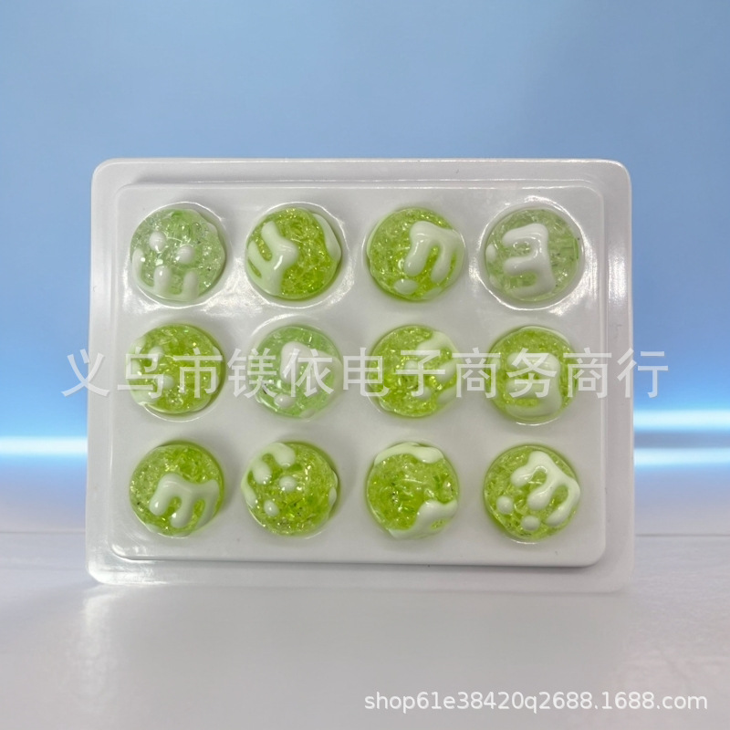 Acrílico goteo de aceite pintado esferas grietas pintadas a mano esferas hechas a mano diy accesorios de joyería de cadena de teléfonos móviles esferas sueltas