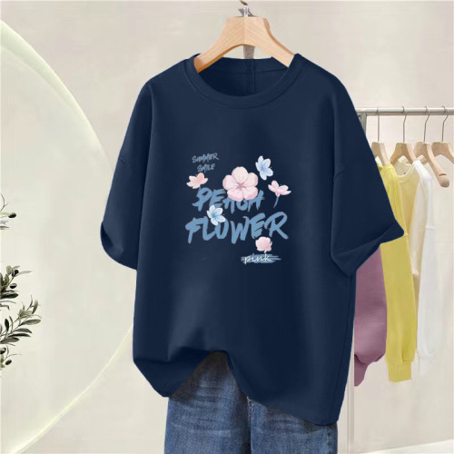 Women's Loose Fit Short Sleeve T-Shirt 100% Cotton New Style Versatile Fashion Casual Daily Commute Top Ins