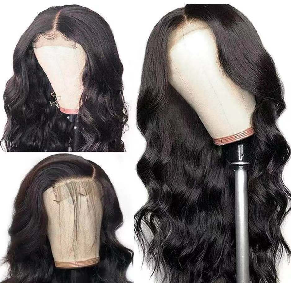 Transfronterizo nueva moda europea y americana de fibra química sombrero negro de las mujeres de longitud media Pelo Rizado de onda grande multi-color opcional