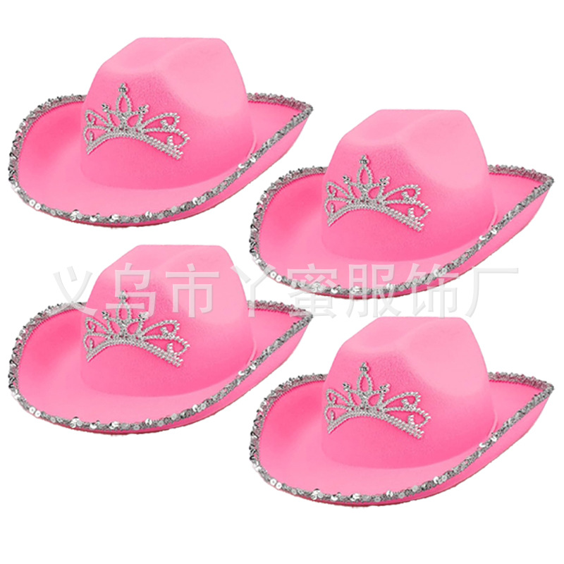 Juego de 4 piezas con corona de plata rosa