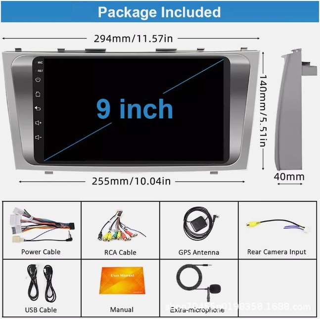 Cross-border quad/eight-core Android car GPS navigation central control carplay for Toyota Camry