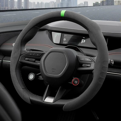 Cover with Buckle, Steering wheel cover - grey-38cm