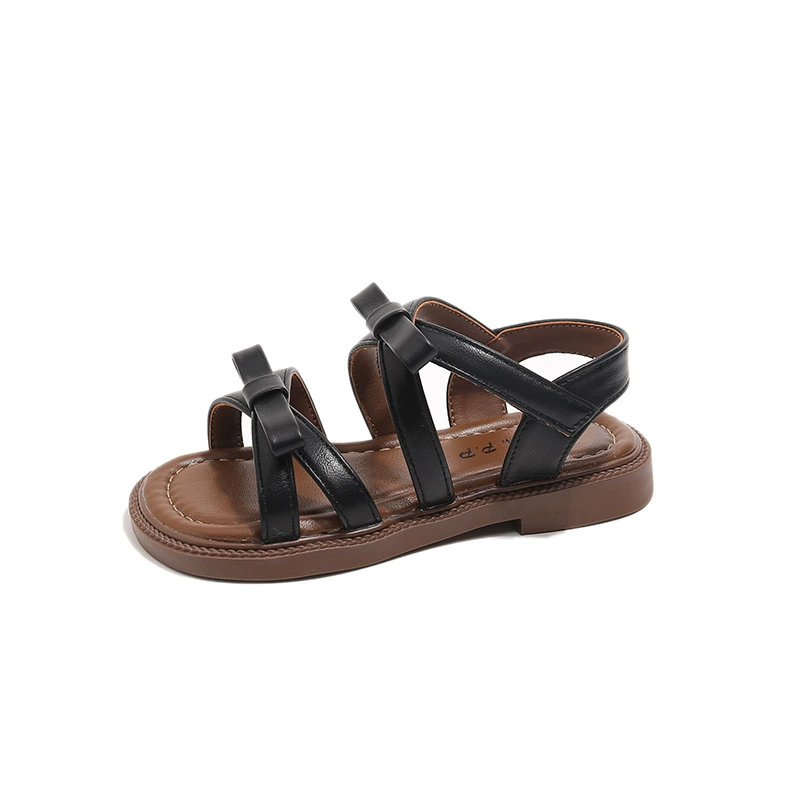 Summer sandals, shoes with bow for princess, children's beach footwear, Korean style, western style