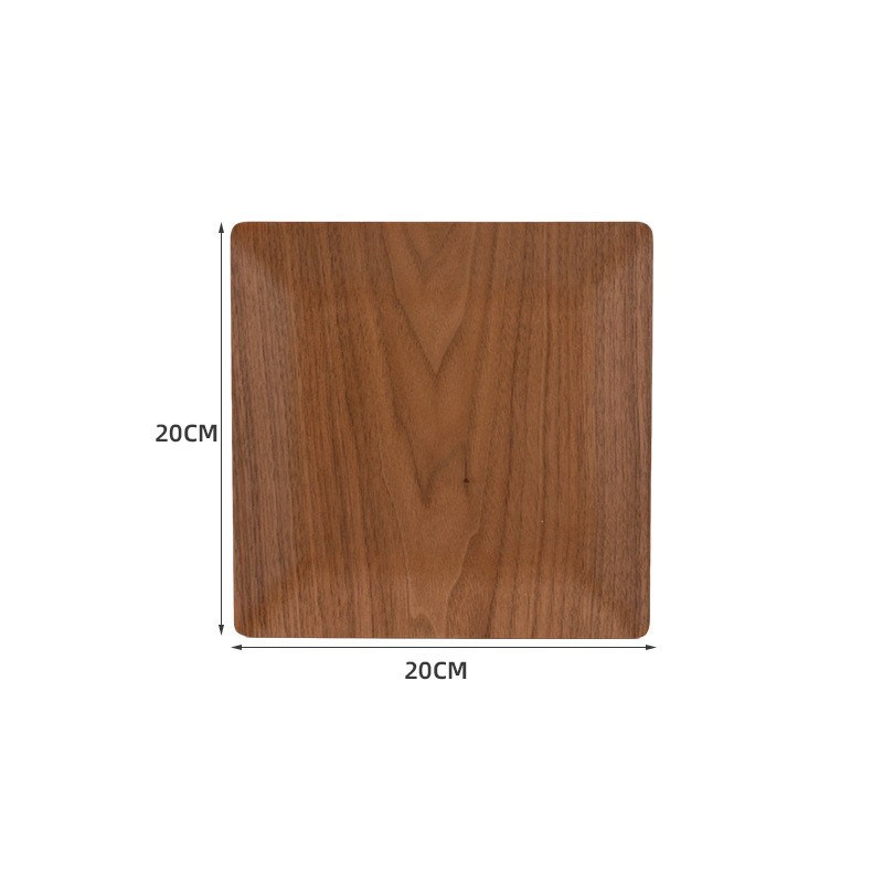 bandeja de madera de nuez cuadrada japonesa para el hogar coloca tazas de menú comida snack pizza filete plato de madera