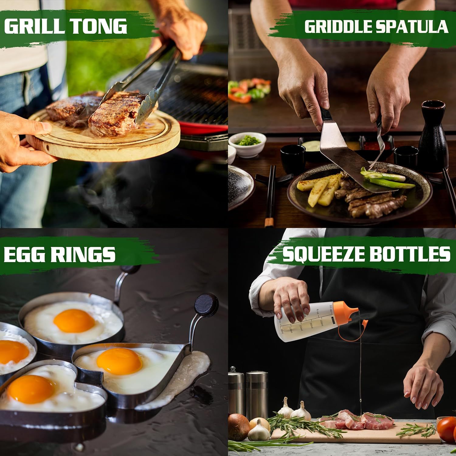 Amazon Hot sale acero inoxidable placa de acero conjunto de parrilla de parrilla de acampamiento al aire libre BBQ conjunto completo de herramientas de parrilla de pala frita