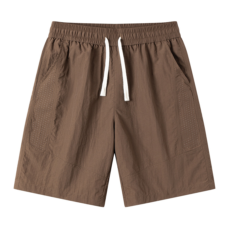 Ice Silk Casual Shorts for Boys Summer Thin Mesh Breathable Quick-Drying Sports Pants Loose Straight Five-Point Beach Pants