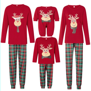 2025 Amazon Christmas Family Clothing, Family Clothing, Autumn Clothing, Family of Three and Four, Long-Sleeved Christmas Sleeping Home Clothes