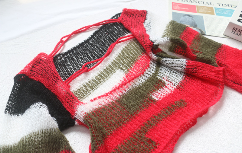 Title 10, Maglione a maniche lunghe a righe multicolori c...