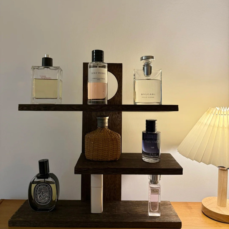 Second-Hand Perfume Display Rack Desktop Cosmetics Storage Rack Multi-Layer Large Solid Wood Storage Rack Cup Holder