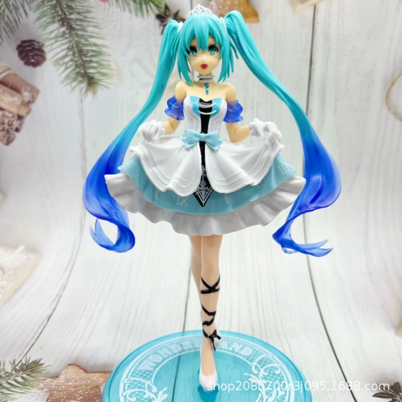 Figura de Hatsune Miku, Conejita de Pelo Largo, Chica Bonita Bidimensional, Decoración de Escritorio, Modelo Mini