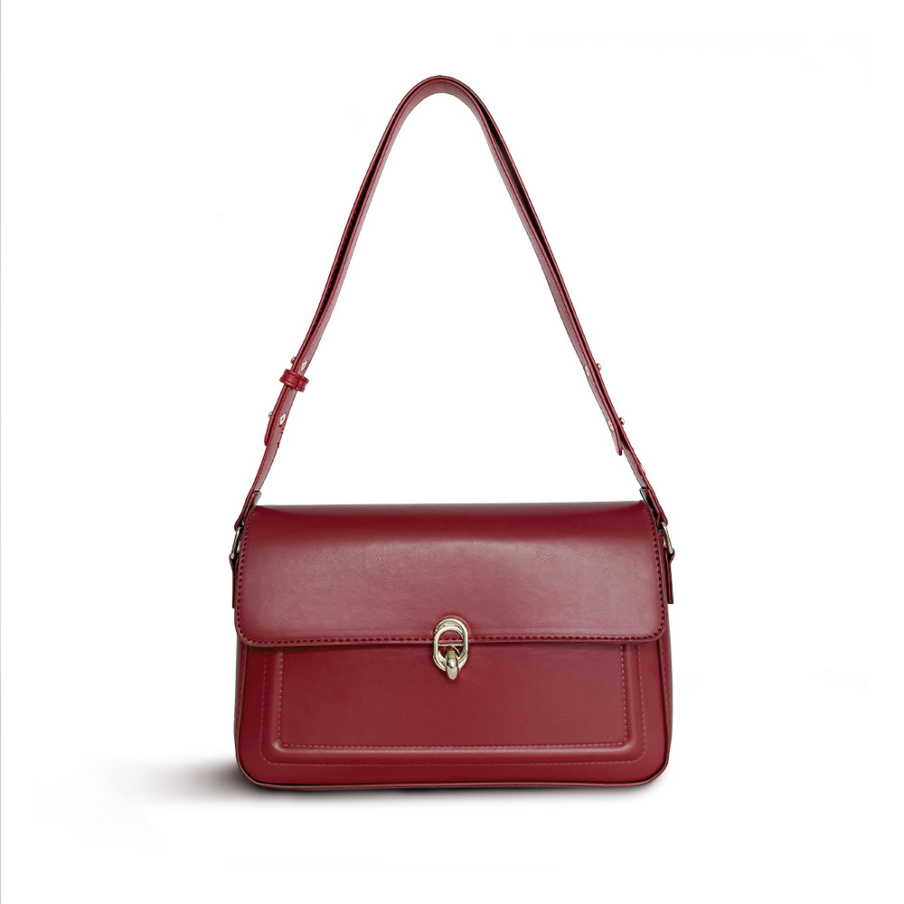 High-Texture Red Retro Bridal Wedding Bag 2026 New Arrival Luxury Commuter Underarm Bag French Niche Handbag Trendy - Thumbnail 5