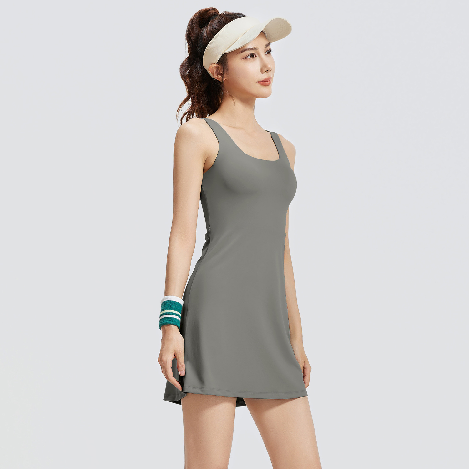 Juyi Tang nuevo vestido de tenis deportivo unido mujer con cojín de pecho anti-luz vestido de yoga de espalda hermosa