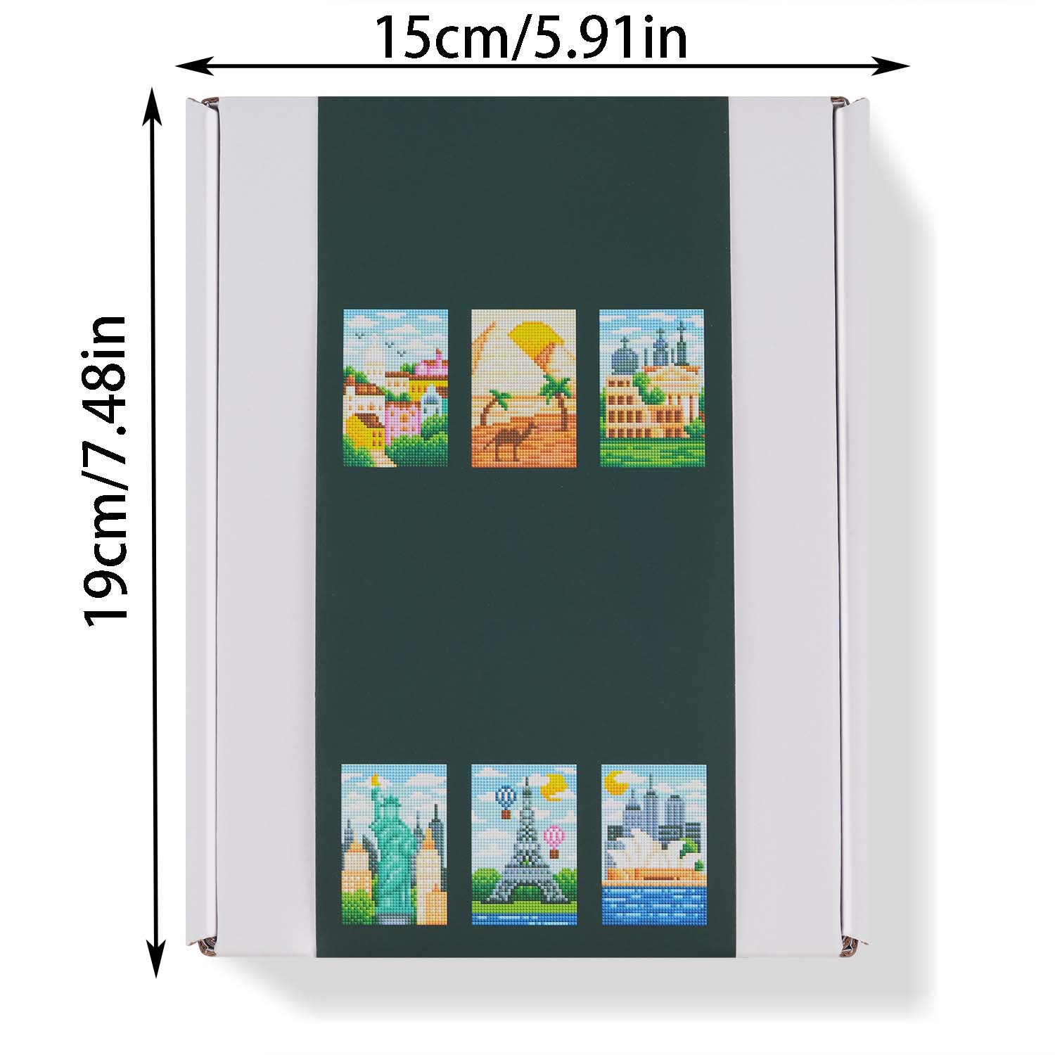 Estación independiente transfronteriza 5D pintura de diamantes 5 * 7 pulgadas sin marco de fotos edición mundial de dibujos animados digitales paisaje de píxeles