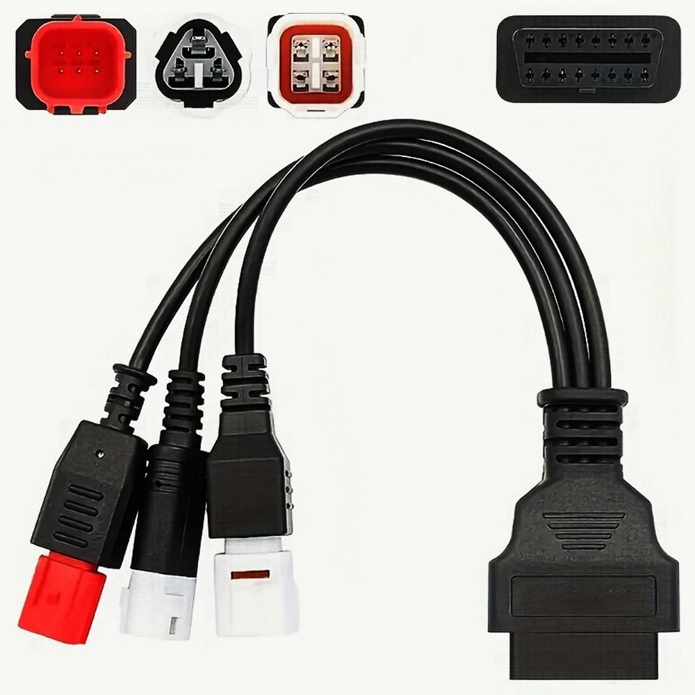 Жгут проводов для мотоцикла OBDII-16P головка для 4P/3P/6P разъем один буксир три мотоцикла соединительный кабель