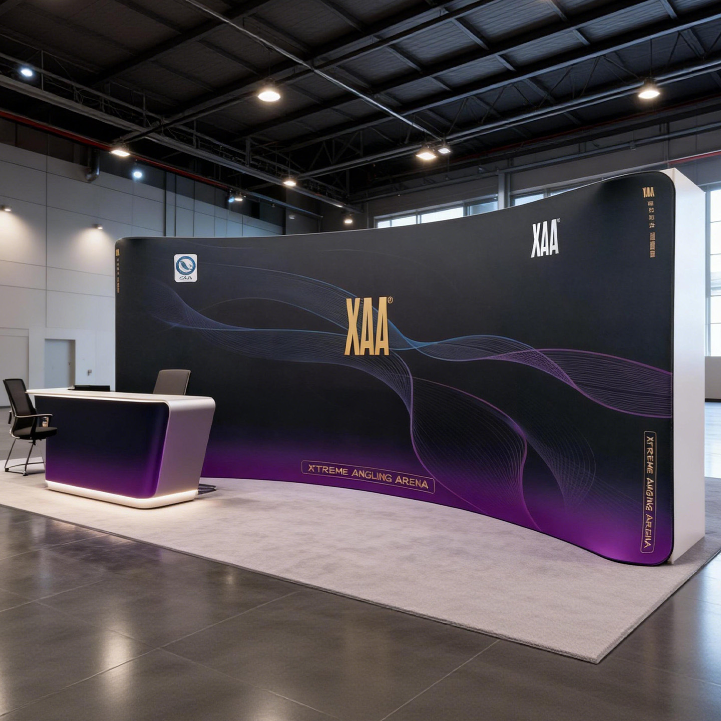 Shanghai Show de cortina rápida curva elástica personalizada Exposición de malla de exhibición rápida reunión anual firmada a los fabricantes de pared de fondo suministro directo rápido