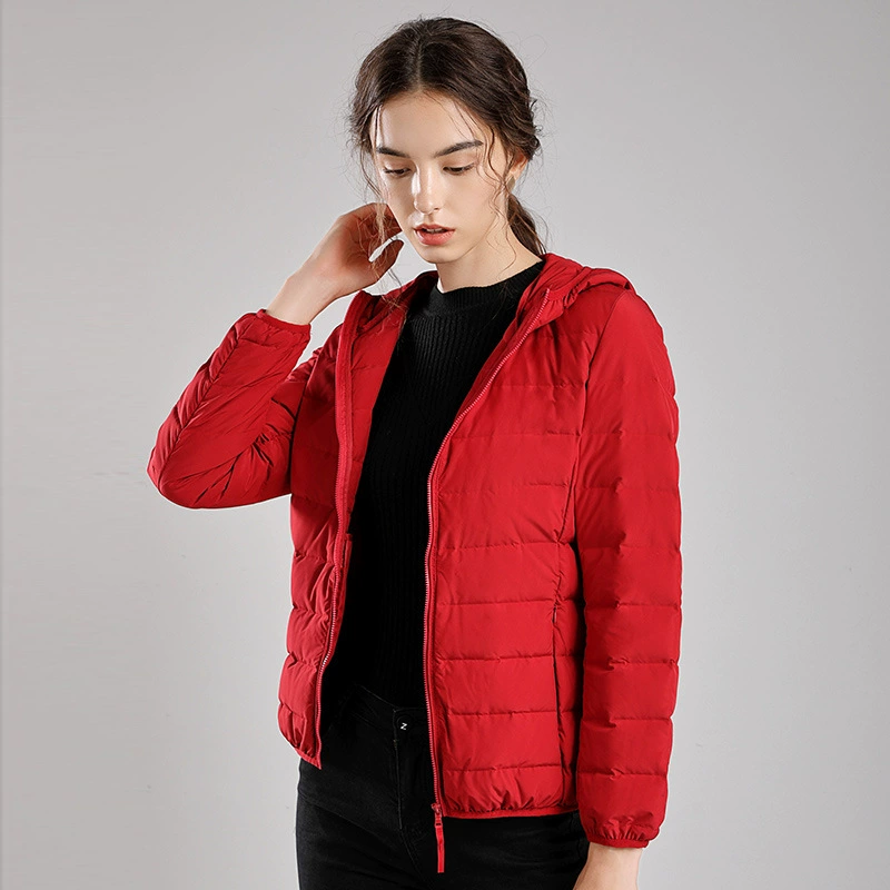 Осень и зима 2023 новый легкий пуховик женская тонкая бесшовная куртка для пар короткая модная куртка с капюшоном для женщин