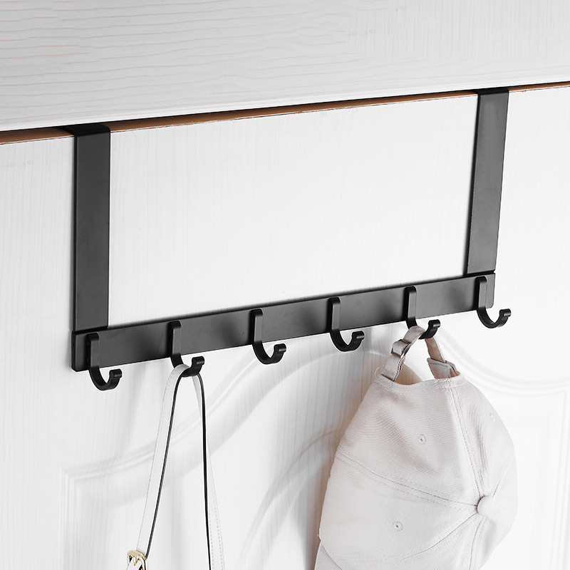 太空鋁免打孔門後掛鈎寢室掛衣架臥室房門衣帽鈎浴室毛巾置物架