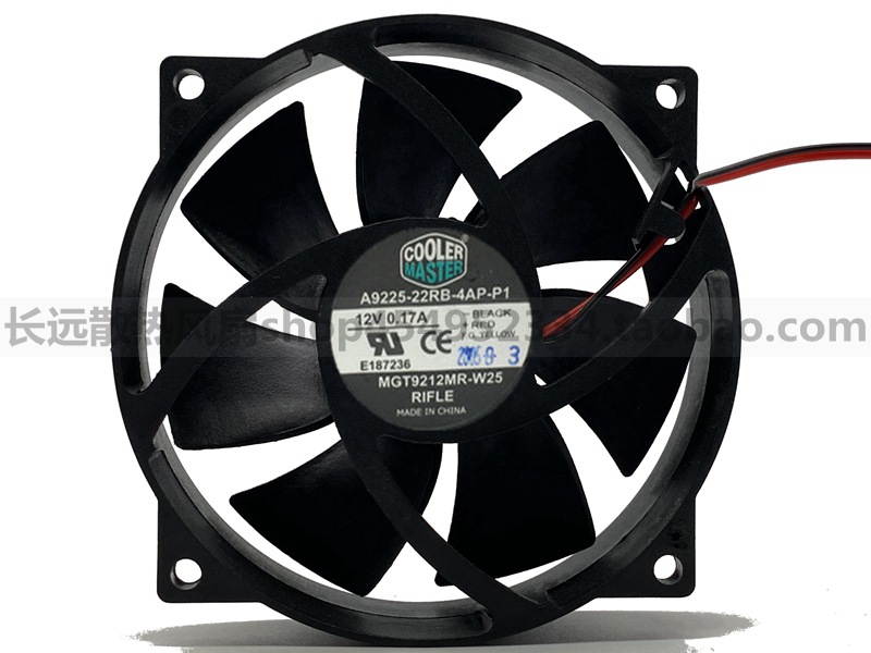 酷冷至尊 9025 A9225-22RB-4AP-P1 12V 0.17A 4线 9厘米圆形风扇