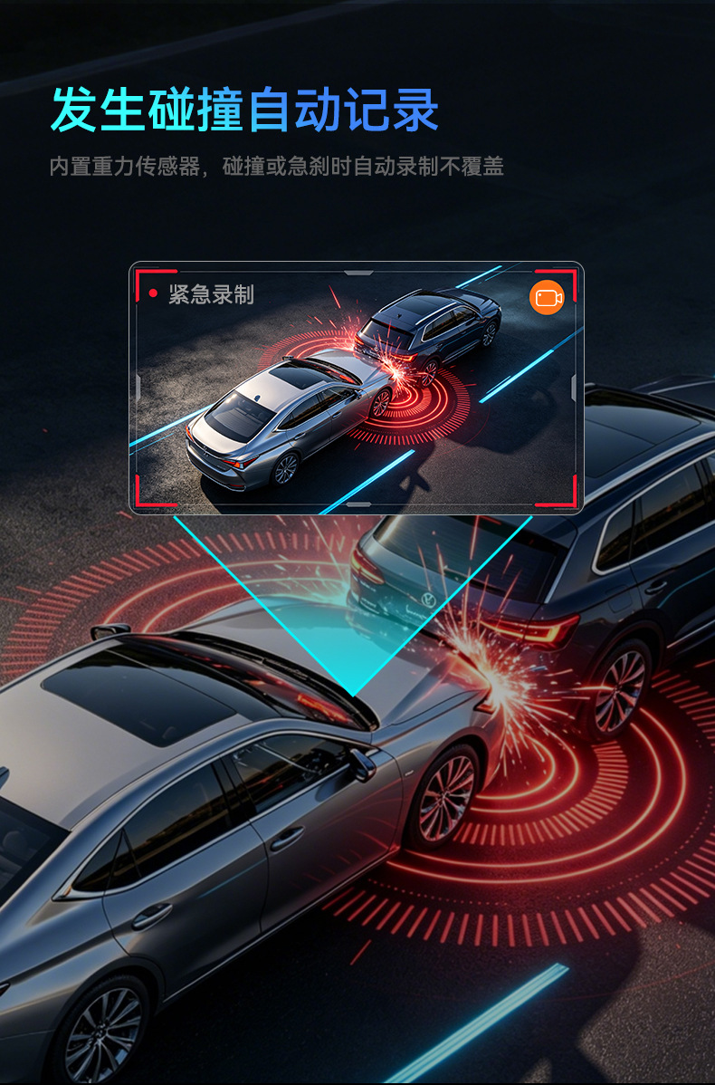 New product: WiFi four-camera dashcam 4K high-definition front and interior 4-lens car recorder with mobile phone connectivity