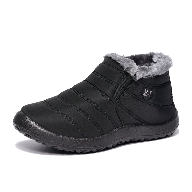 Fleece winter boots, plush‑lined ankle boots, soft sole, plus sizes 35–47