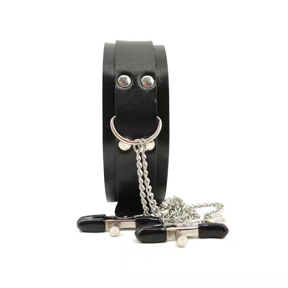 435 suministros para adultos sexo coquetear juguetes alternativos juguetes sexuales de cuero de las mujeres collar de Unión clip de mama