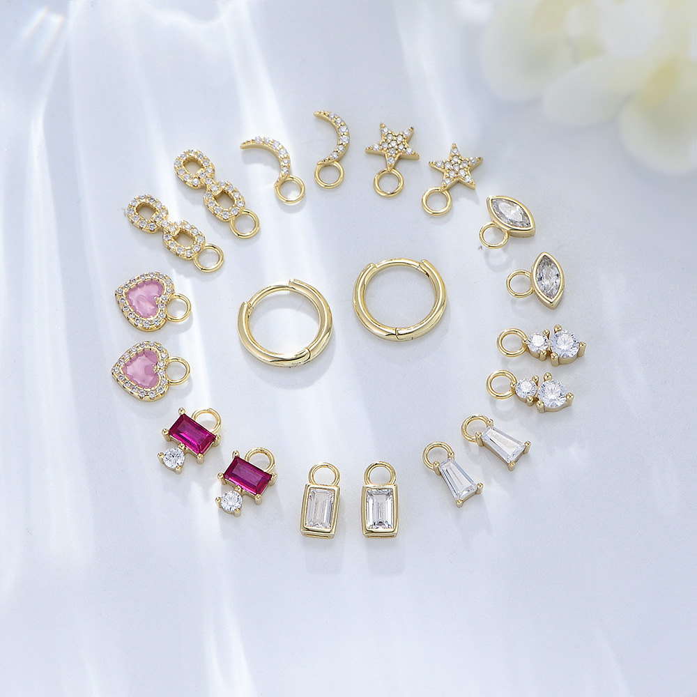 Nuevo 925 pendientes de plata esterlina traje combinación pequeños pendientes de circón personalizados estilo europeo y americano ins elegantes pendientes de mujer