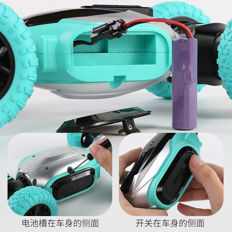 Transfronterizo coche de juguete controlado remotamente para niños acrobacias de deriva vehículo todoterreno cuatro ruedas vehículo de escalada bidireccional 2.4G coche de torsión de música