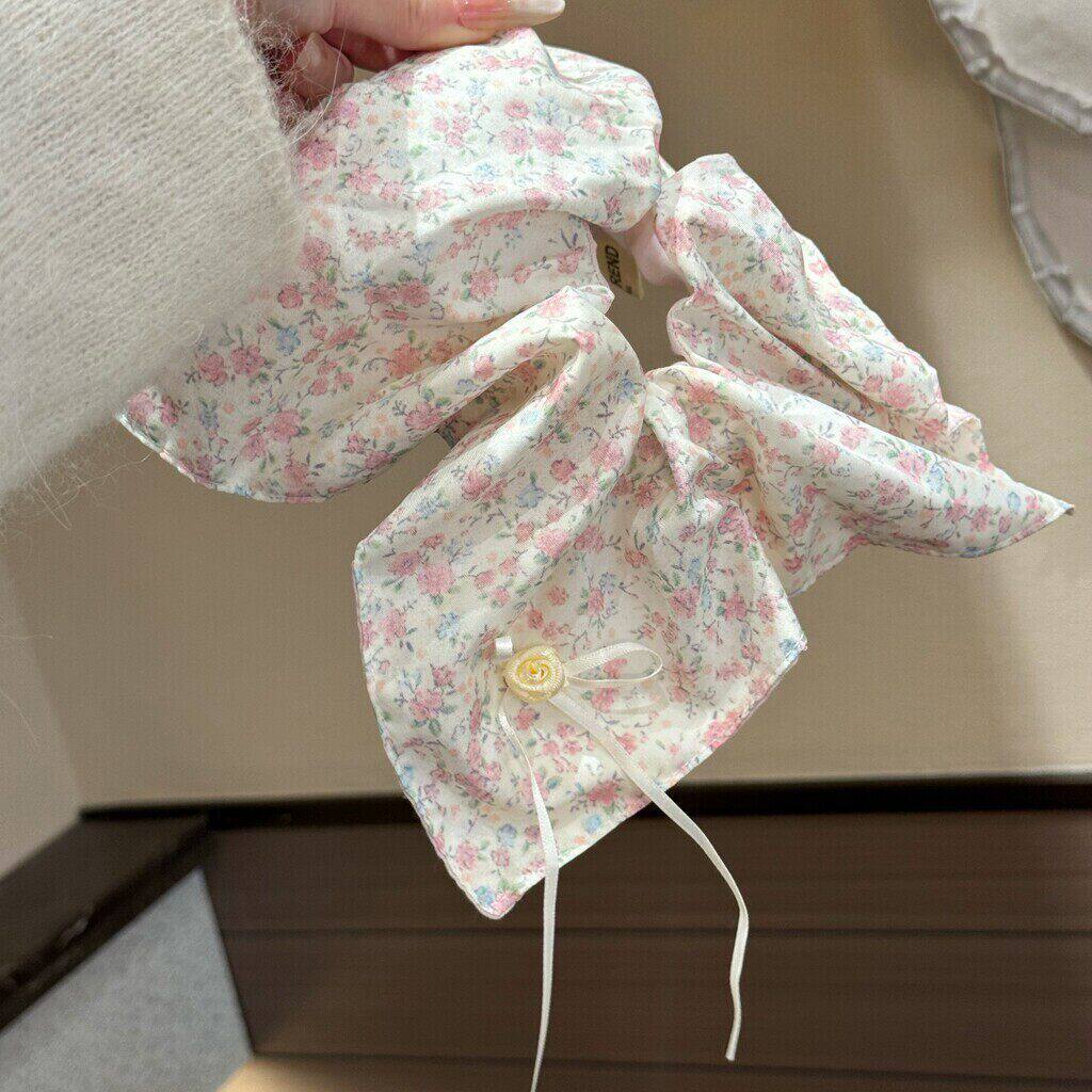 핑크 로즈 더블 스퀘어 스카프
