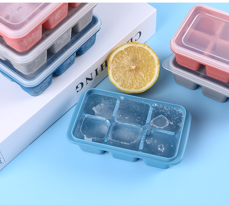 Refrigerator ice cube mold ice cube maker home frozen ice cube home-made ice cube box silicone soft bottom lid accelerator