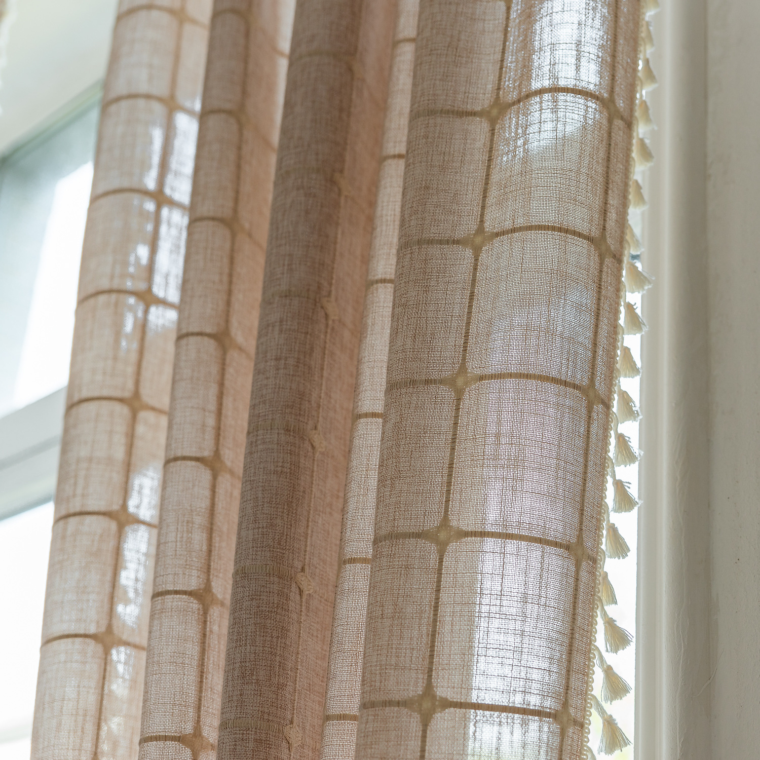 후크-2 다크 브라운 자수 중간 격자