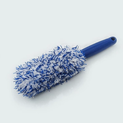 Car cleaning tools tire brush plush tire - blue-and-white-plush-brush-length-30cm