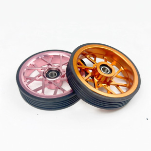 Used for small cloth birdy hollow double peilin easy wheel widened version push wheel aluminum alloy double bearing push wheel