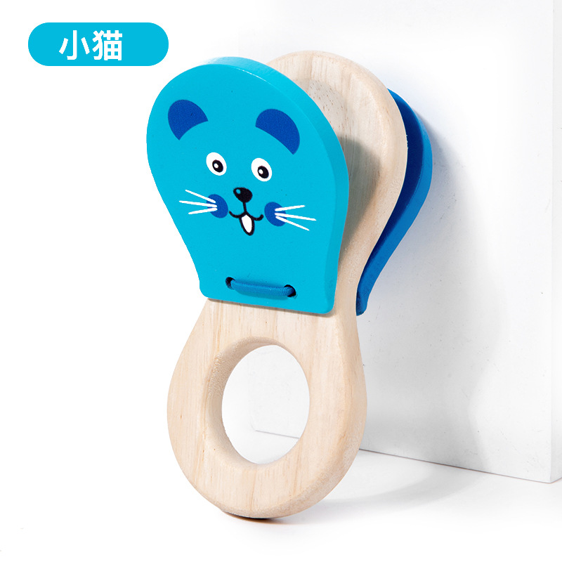 Madera Monthi bebés educación temprana tranquilizar campana de la cama Orf campana de la mano bebé agarrar campana campana instrumento musical juguete