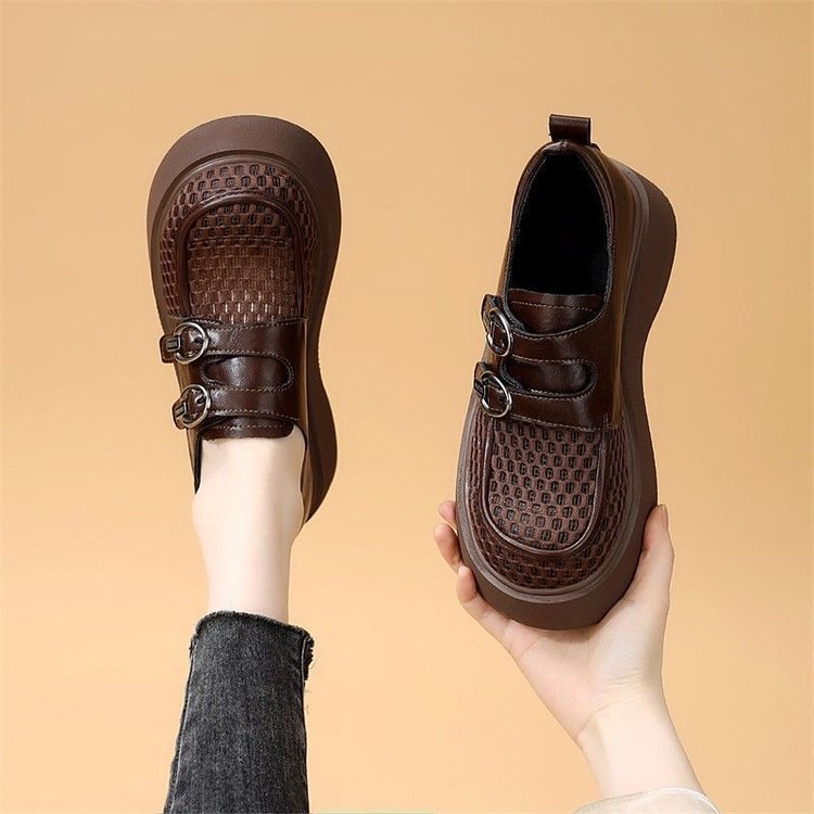 2026 verano nuevo adelgazamiento universal zapatos de malla hueca zapatos de malla transpirables zapatos de cuero