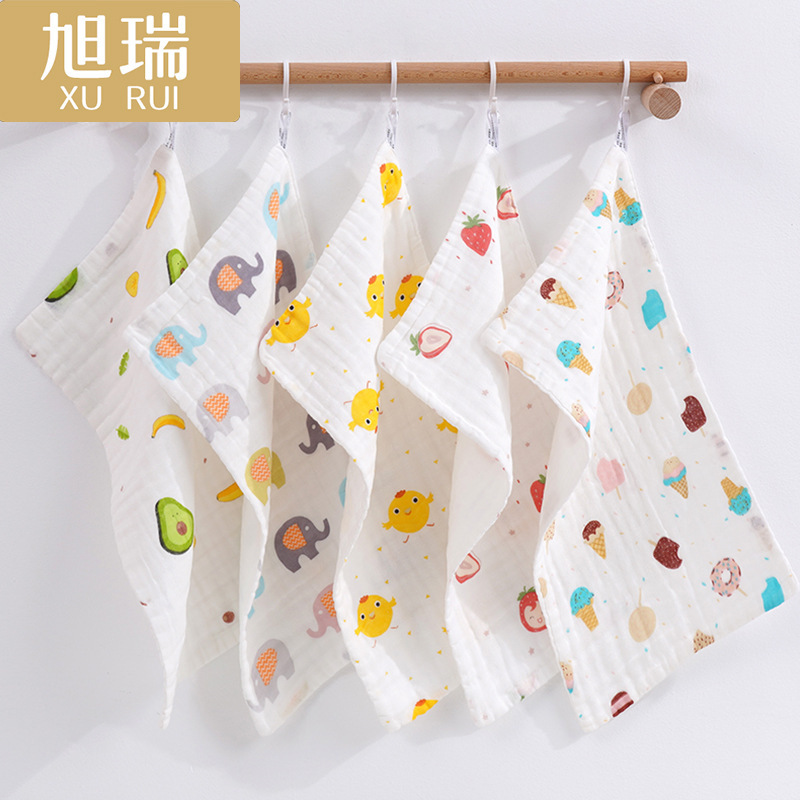 Cotton six-layer gauze high density children's face towel baby square towel Class a saliva towel cotton wholesale soft Cotton six-layer gauze high density children's face towel baby square towel Class a saliva towel cotton wholesale soft