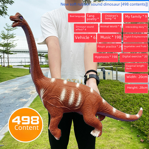 Dinosaur toy large-scale simulated soft rubber animal model story music children early education baby boys and girls Tyrannosaurus Rex