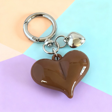 Innovative Colorfulful Heart Keychain Heart-Shaped Pendant DIY Simple Mobile Phone Bag Decoration Accessories Headphone Set Pendant
