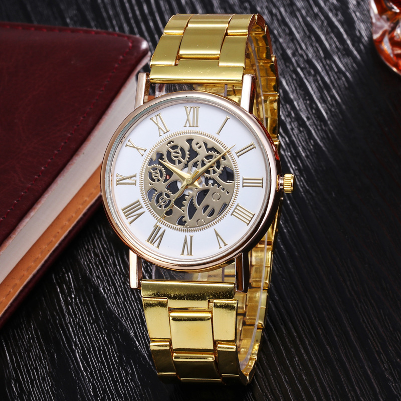Montre ajourée avec bracelet en acier, Non mécanique, pour hommes, nouvelle collection_voghion.com