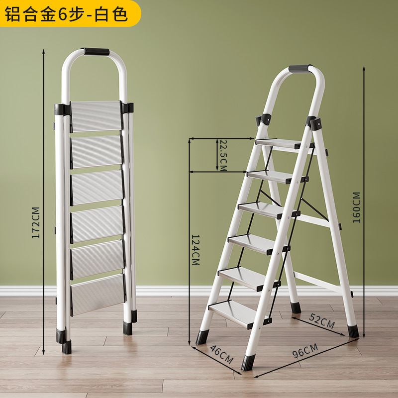 Escalera en espiga móvil multifuncional Escalera telescópica Escalera de cuatro pasos Escalera interior Escalera plegable doméstica Acero grueso