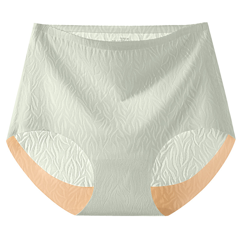 Ropa interior de seda de hielo para mujer, cintura alta sin costuras, abdomen, vientre fuerte, bolsa antibacteriana de algodón puro, glúteos, glúteos, estilo fino de verano