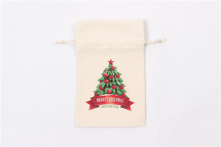 A245 logo printed canvas storage bag with drawstring closure, gift pocket, portable for Christmas packaging gifts undefined