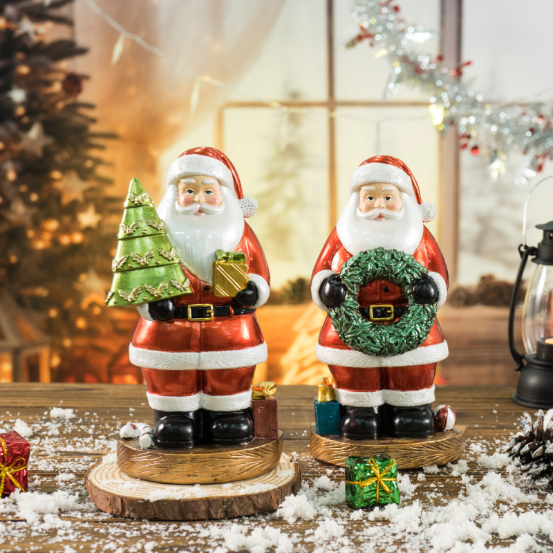 国境を越えた新しいサンタクロースの装飾品ホームクリスマスクリスマス装飾雰囲気シーンレイアウト樹脂工芸品|undefined