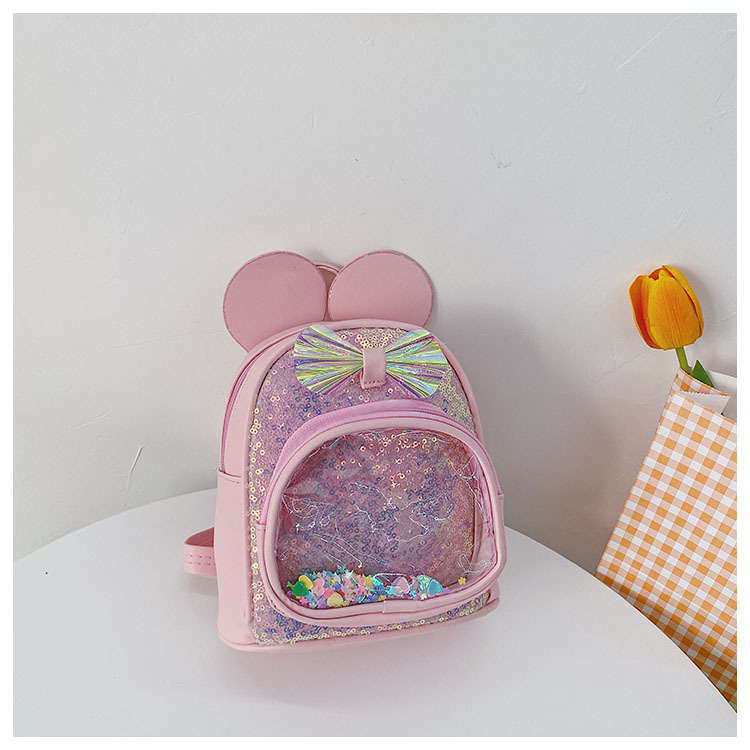 Cute Bow Knot Sequins Square Zipper Functional Backpack display picture 16