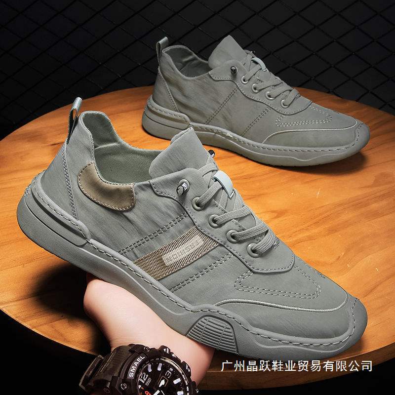 Ice Silk Men's Shoes Spring Breathable Canvas Versatile Casual Lazy Old Beijing Cloth Shoes Slip-On Driving Walking Trendy Shoes