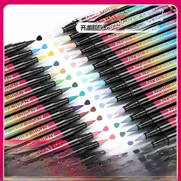 Someiqi Soft-Head Acrylic Marker Set Colorful Gouache Hook Pen DIY Guka Ceramic Model Graffiti Pen