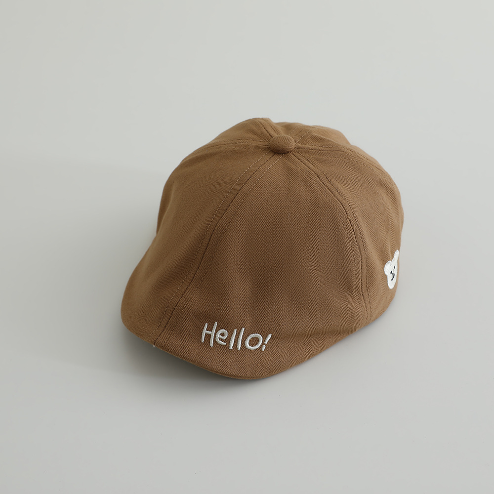 Primavera infantil anti-boina Hello letras coreana bordado sombrero hacia adelante primavera y otoño sombrero para hombres y mujeres