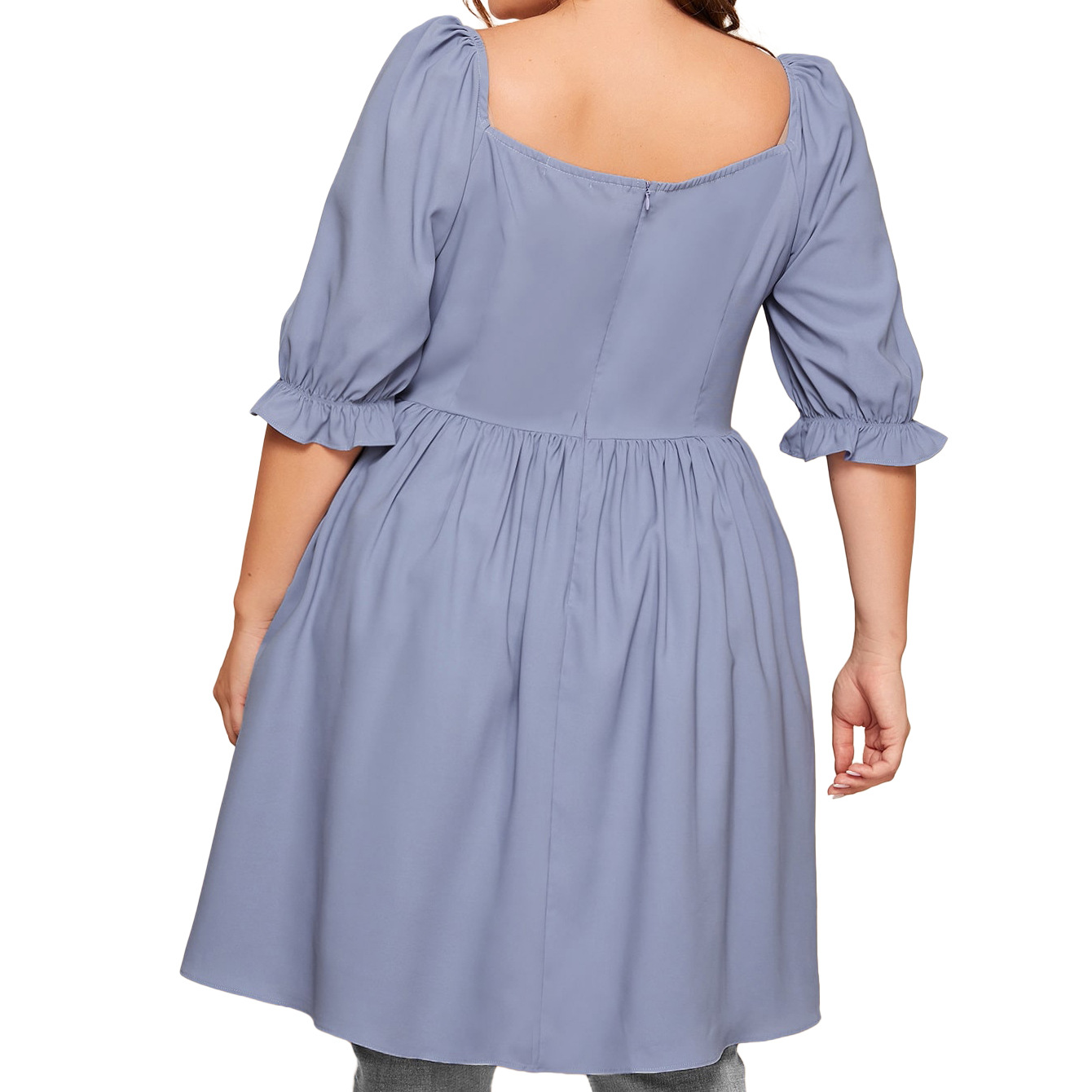 亚马逊ebayshein新品欧美大码女装连衣裙时尚褶皱肥胖mm连衣裙