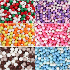 亚克力实色圆珠马卡龙糖果色散珠卡其色圣诞混色珠子 DIY饰品配件