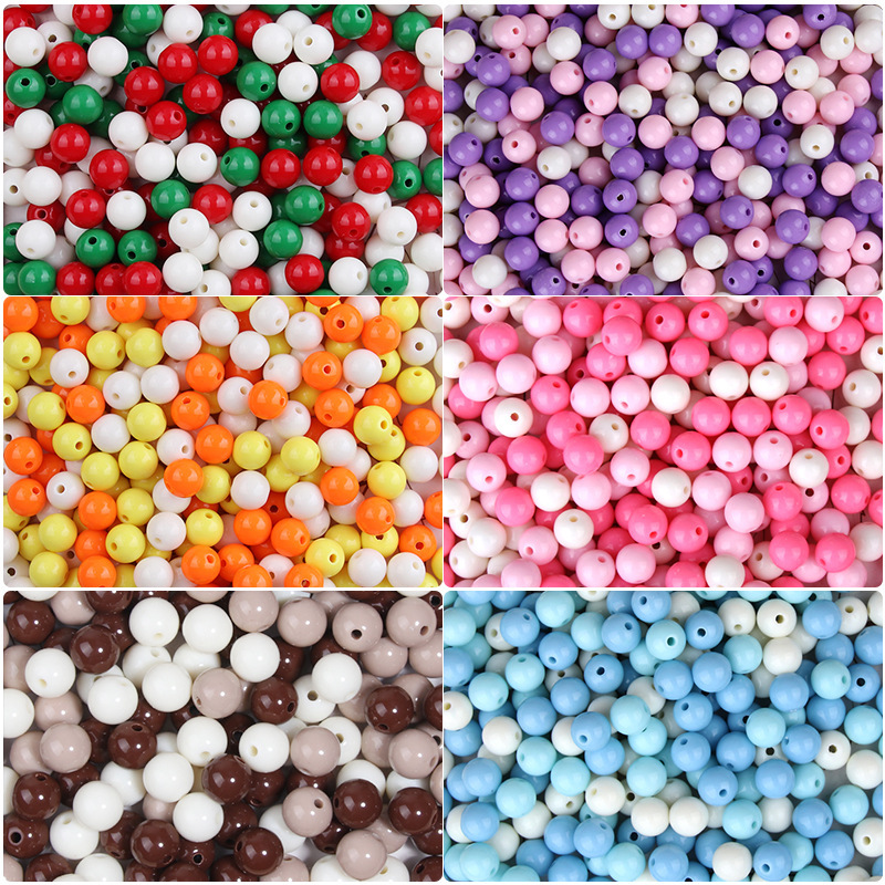Acrylic Solid Color Round Beads Macaron Candy Color Loose Beads Khaki Christmas Mixed Color Beads DIY Jewelry Accessories Acrylic Solid Color Round Beads Macaron Candy Color Loose Beads Khaki Christmas Mixed Color Beads DIY Jewelry Accessories