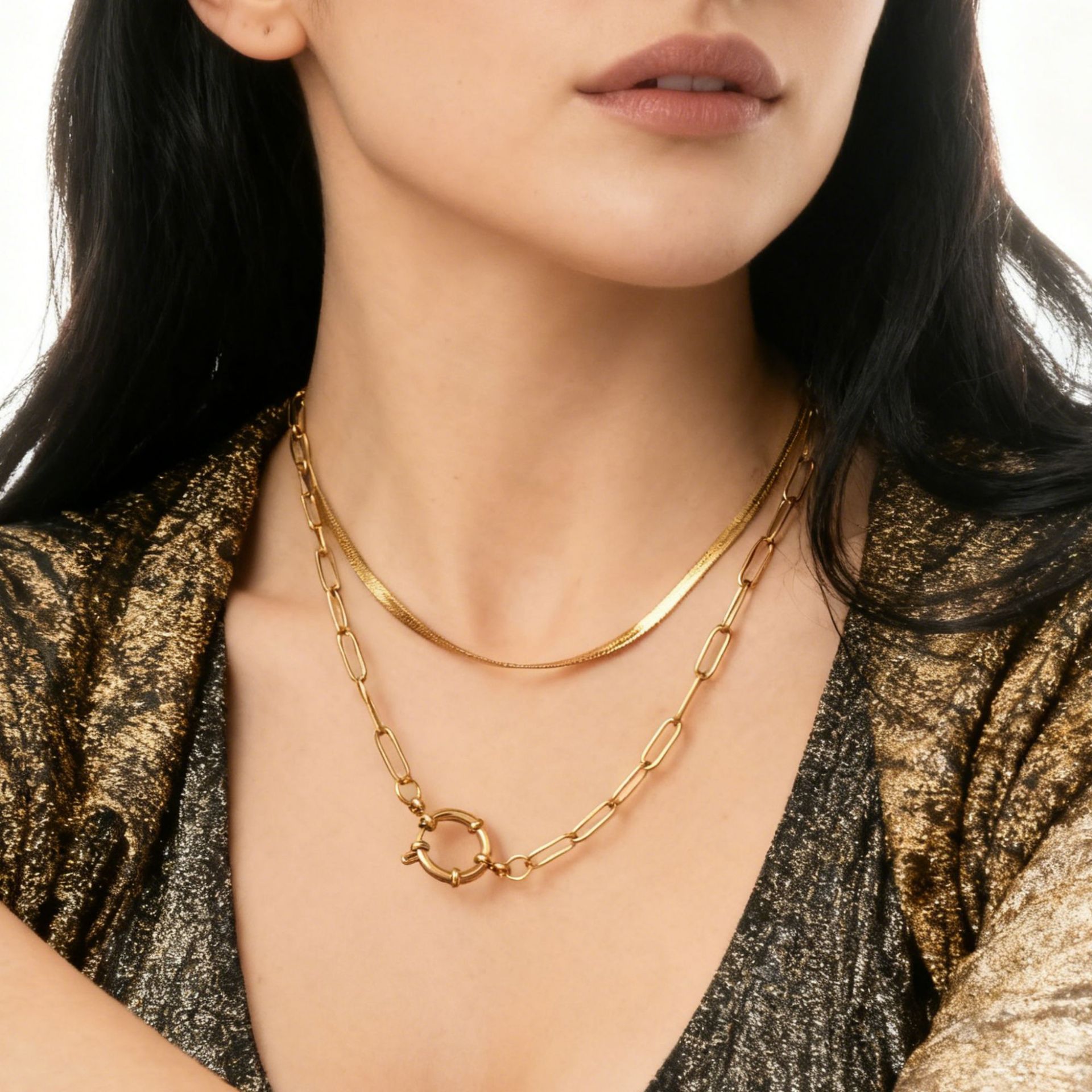 Personalisierte Edelstahlhalskette Für Damen Im Sailor-stil_voghion.com